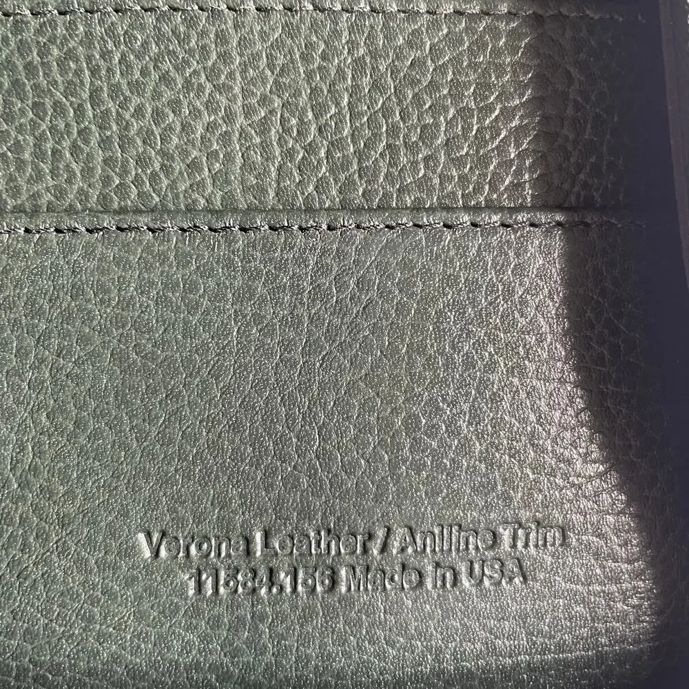 Franklin Quest Verona Leather 7-Ring Planner Binder Green Brown Made in USA